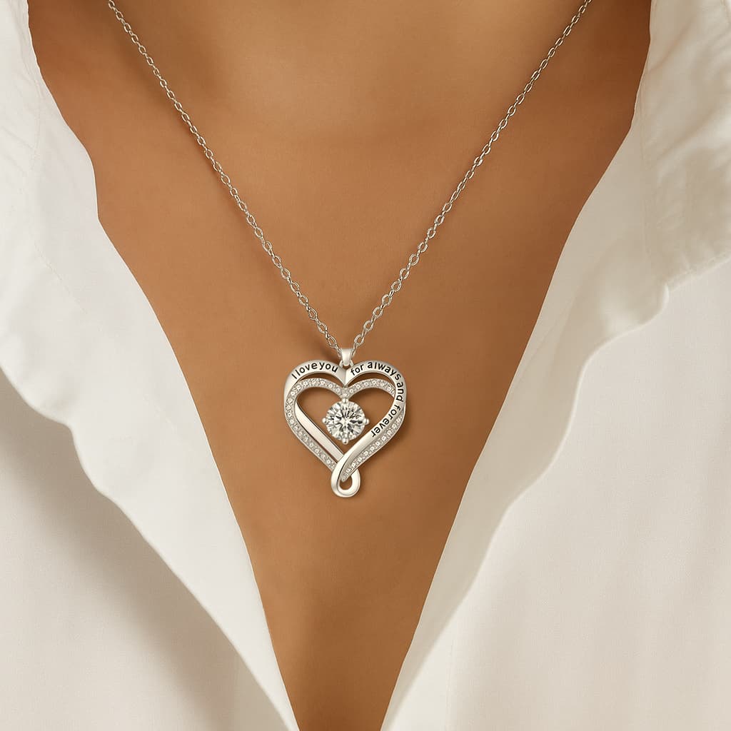 To My Wife – Always & Forever Love Heart Necklace