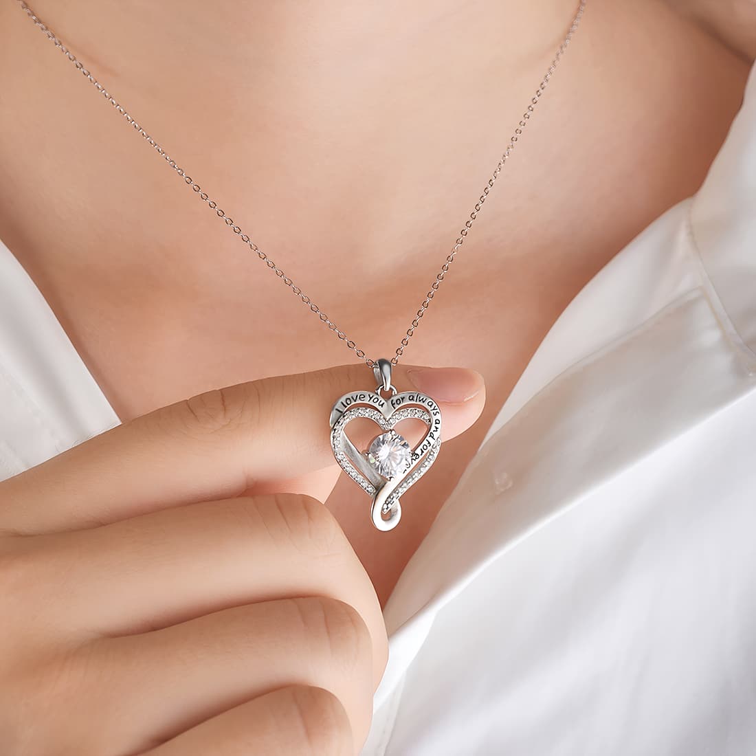 To My Wife – Always & Forever Love Heart Necklace