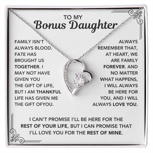 To My Bonus Daughter - "My Family Forever" Necklace
