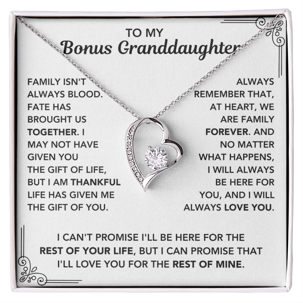 To My Bonus Grand Daughter - "My Family Forever" Necklace