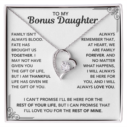 To My Bonus Daughter - "My Family Forever" Necklace