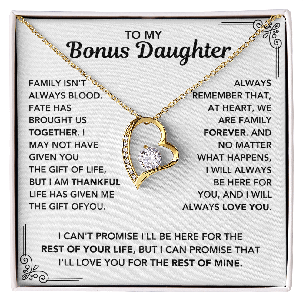 To My Bonus Daughter - "My Family Forever" Necklace