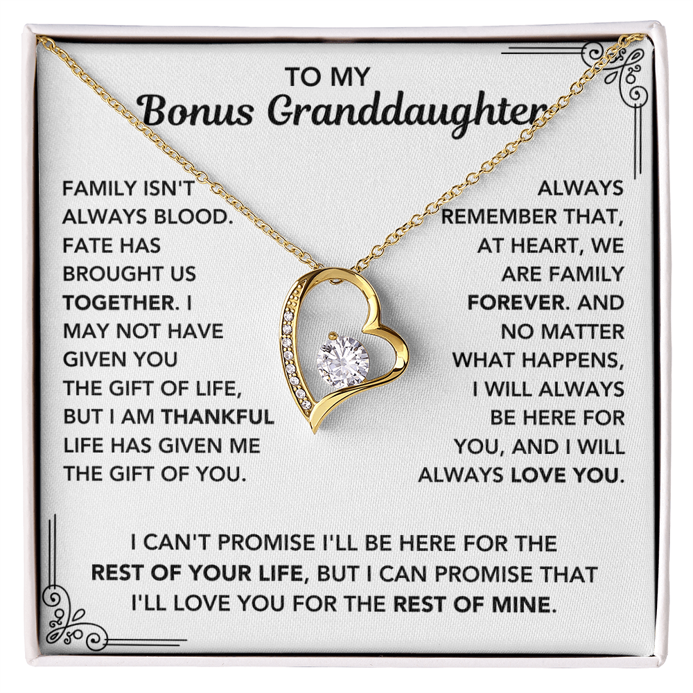 To My Bonus Grand Daughter - "My Family Forever" Necklace