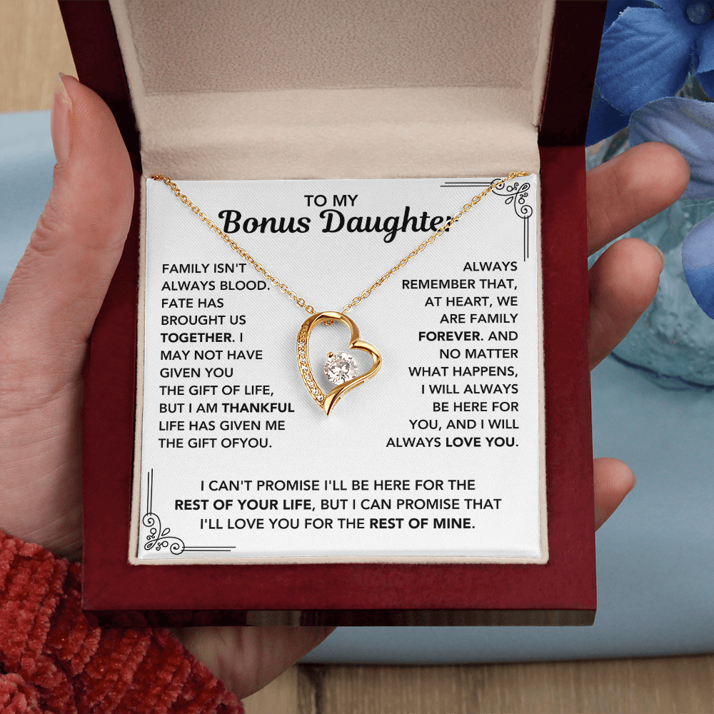 To My Bonus Daughter - "My Family Forever" Necklace