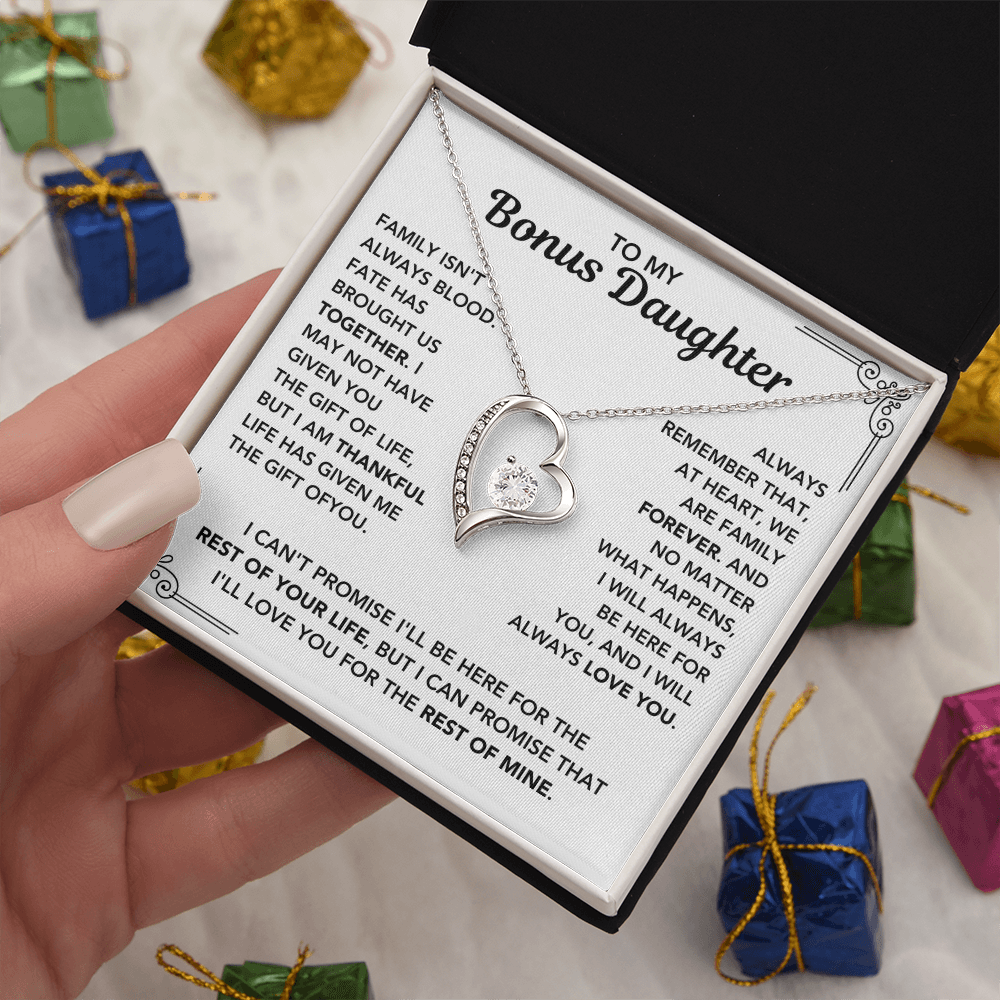 To My Bonus Daughter - "My Family Forever" Necklace