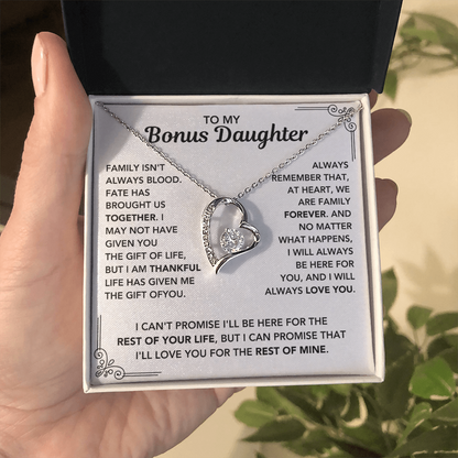 To My Bonus Daughter - "My Family Forever" Necklace