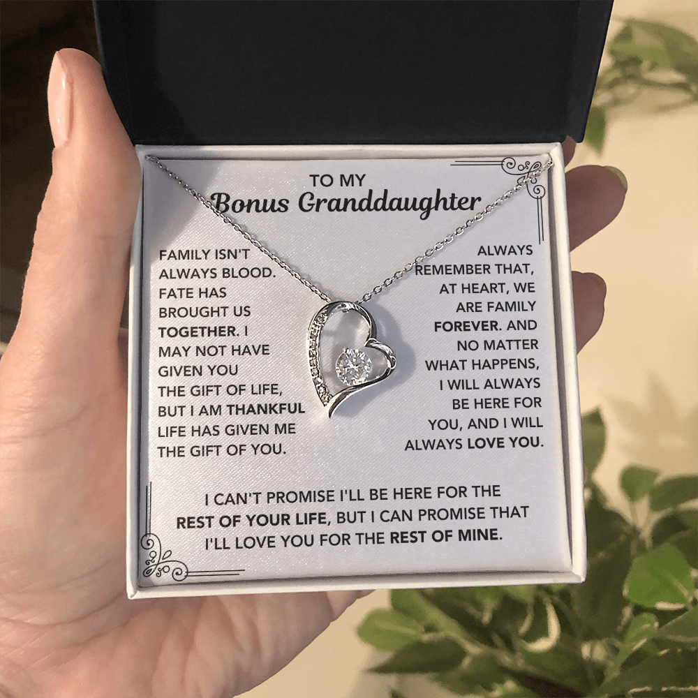 To My Bonus Grand Daughter - "My Family Forever" Necklace