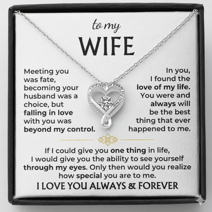 To My Wife – Always & Forever Love Heart Necklace